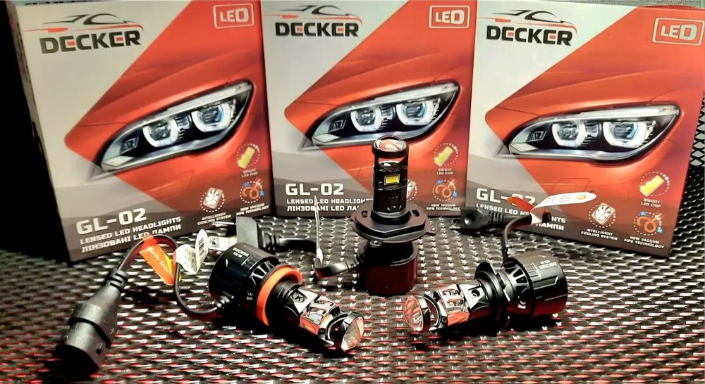 Лед міні лінзи Decker GL 02 H7 5000k 8000 Lm