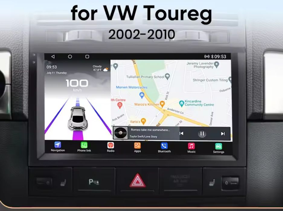 Rádio Android Volkswagen Touareg Carplay GPS wifi Bluetooth 9" NOVO