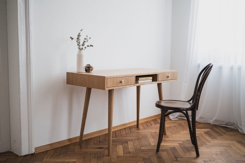 Biurko drewniane Viken mid-century modern duński styl