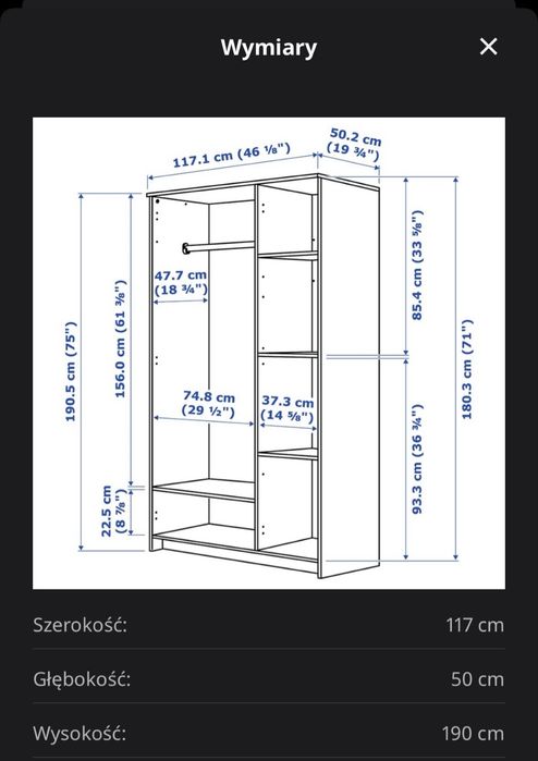Sprzedam białą szafę Ikea