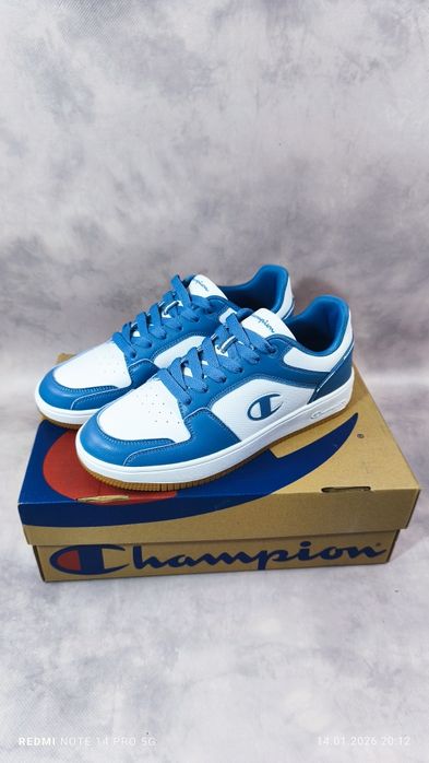 sneakersy Champion Rebound 2.0 Low w kolorze białym z niebieskimi deta