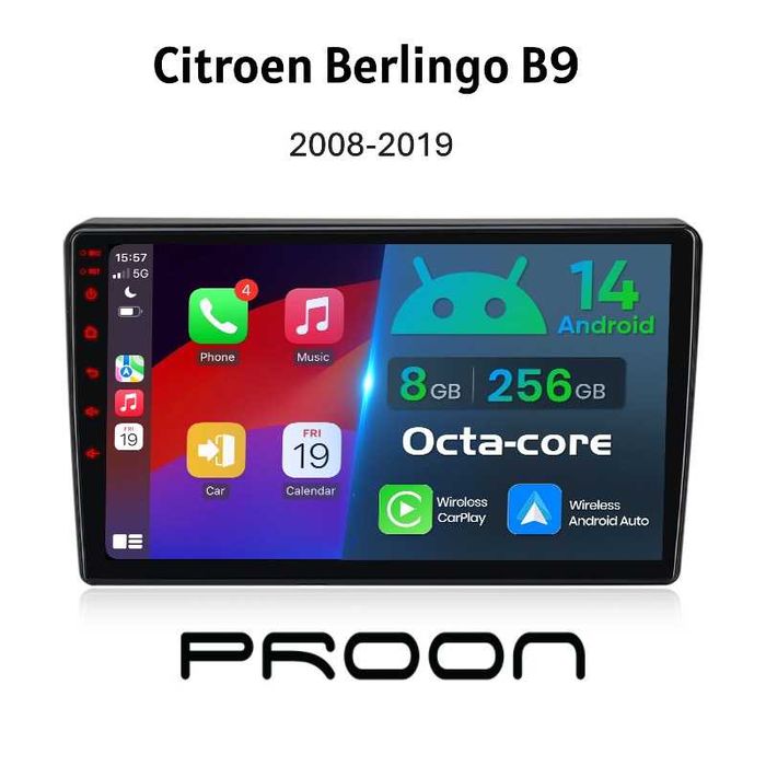 Auto Rádio Citroen, Berlingo B9, Peugeot Partner anos 2008 até 2019