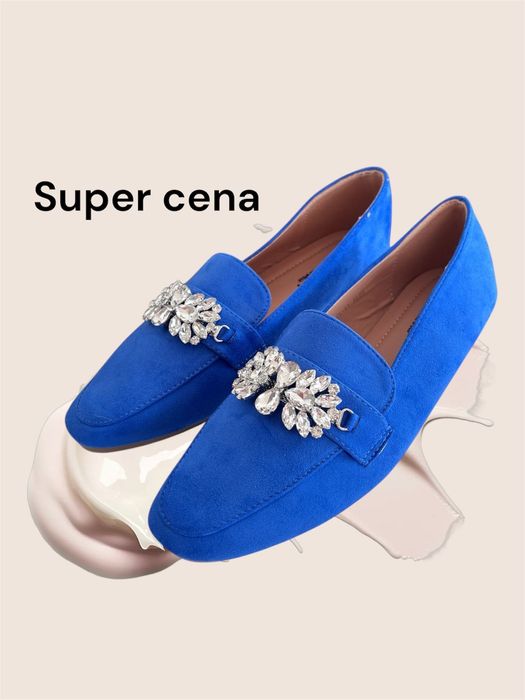 38 Sklep NOWE mokasyny damskie buty z aplikacją z przodu