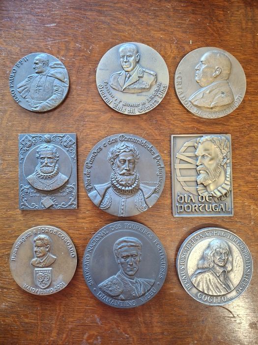 9 medalhas antigas  Camões diamantino vizeu  cuf etc