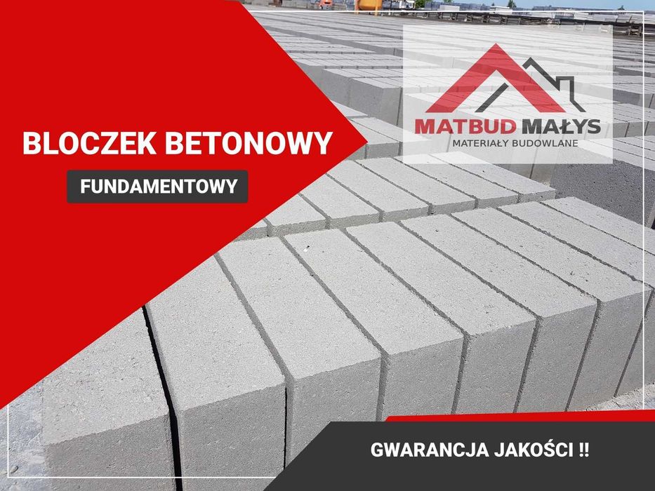 BLOCZEK BETONOWY B20 FUNDAMENTOWY 38x24x12 - Pustak - Sandomierz