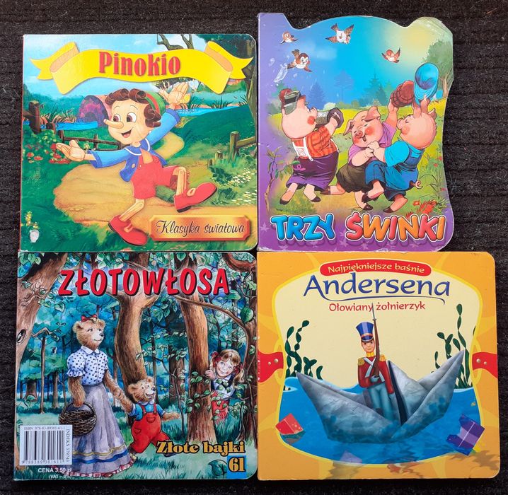 Pinokio, Trzy świnki, Złotowłosa, Ołowiany żołnierzyk - książeczki