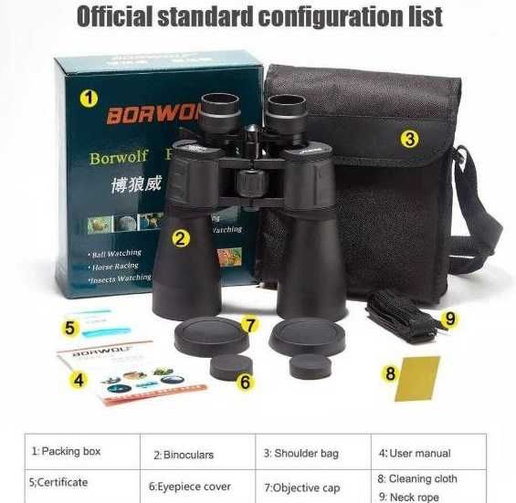 СУПЕР МОЩНЫЙ бинокль с зумом Borwolf 10-380X100 проектор