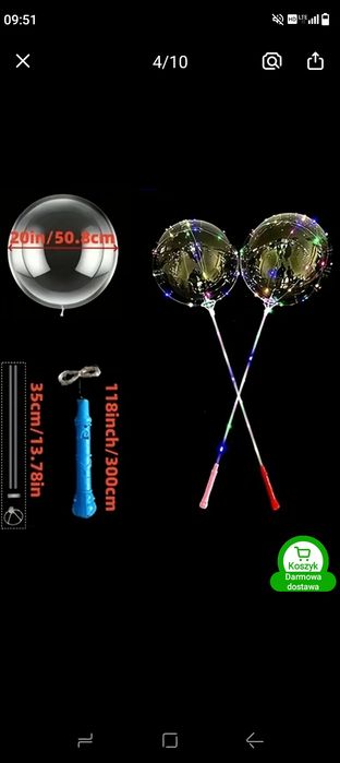 Balony led 5 sztuk