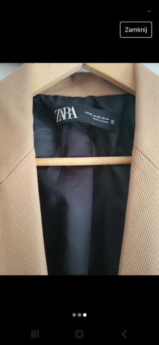 Taliowana marynarka Zara xs, bdb