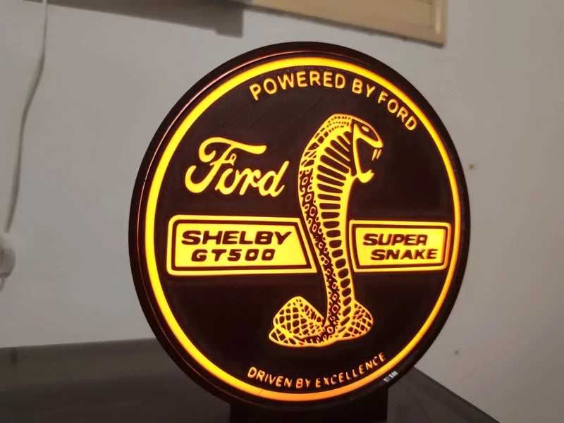 Lightbox luminaria decorativa Ford Shelby GT500 com caixa preta