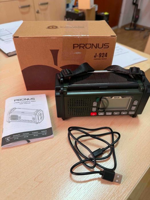 Radio awaryjne PRUNUS J-924D DAB+/FM | Powerbank 10000 mAh | Solar + Korbka | Bluetooth