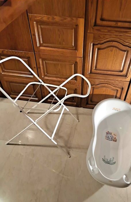 Wanienka ze stelażem Tega Baby 102cm biała duża wanienka niemowlęca