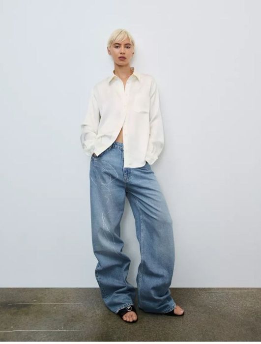 Джинси з камінчиками Zara M 38 L 40 Xl 42