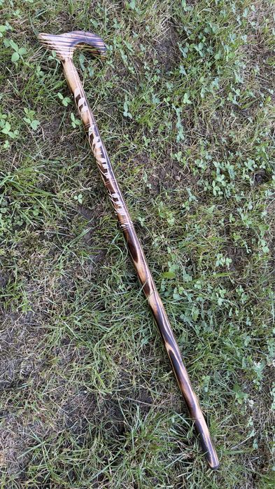 Тростина для ходьби, палиця, трость, деревʼяна, із дерева, з ручкою