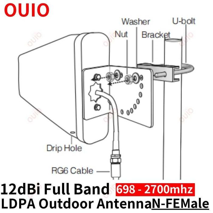 aнтена LDPA 700-2700 МГц для мобільного телефону  (gsm 2G 3G 4G)