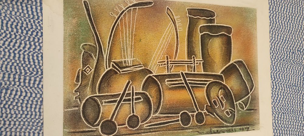 Arte angolana de 1942(44,92,94) feita com areia