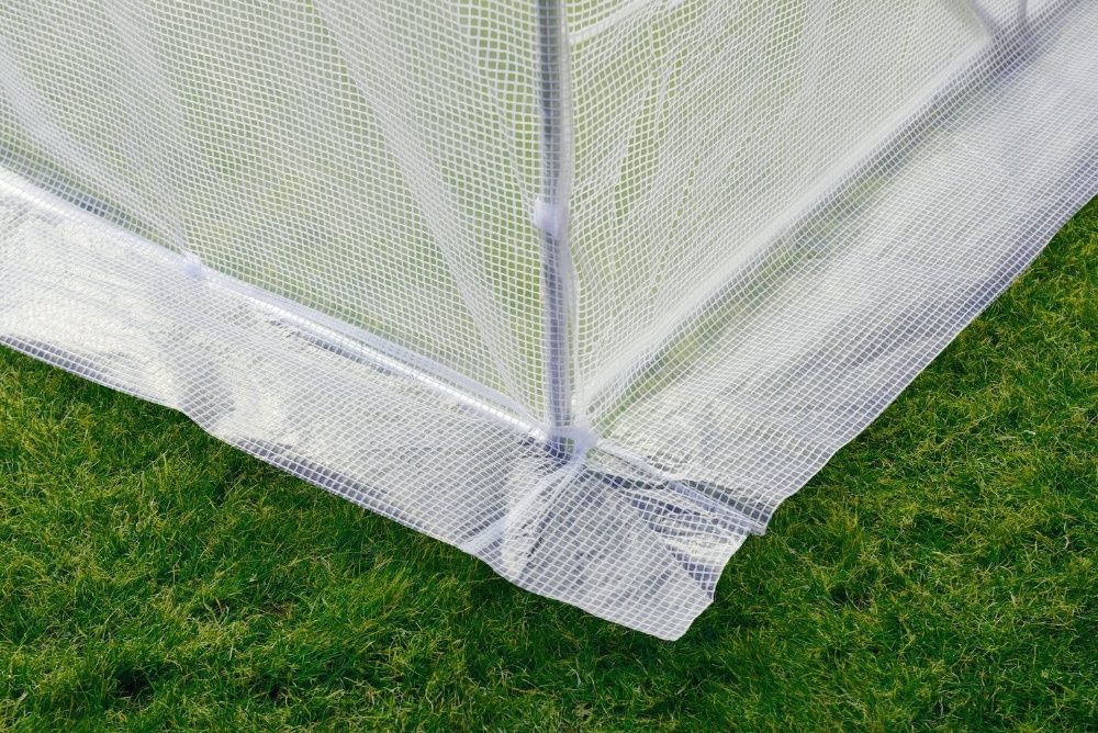 Tunel foliowy Biały z oknami - 9m2 foliak szklarnia