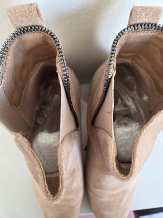 Botas Camurça Bege/Rosa nr 39