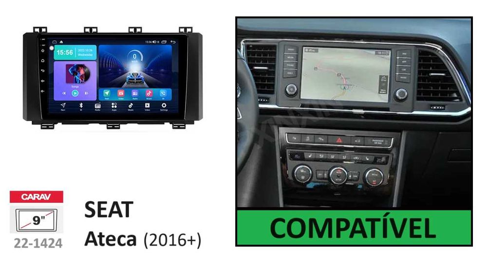 Rádio 2DIN 9" • Seat IBIZA 6F / Arona / Ateca • [4+64GB] Android