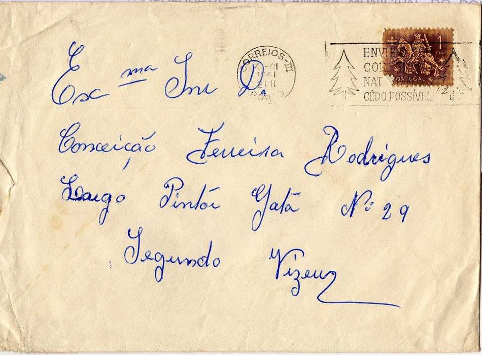 Portugal - 1961dez14 = Envelope, selo e carimbo