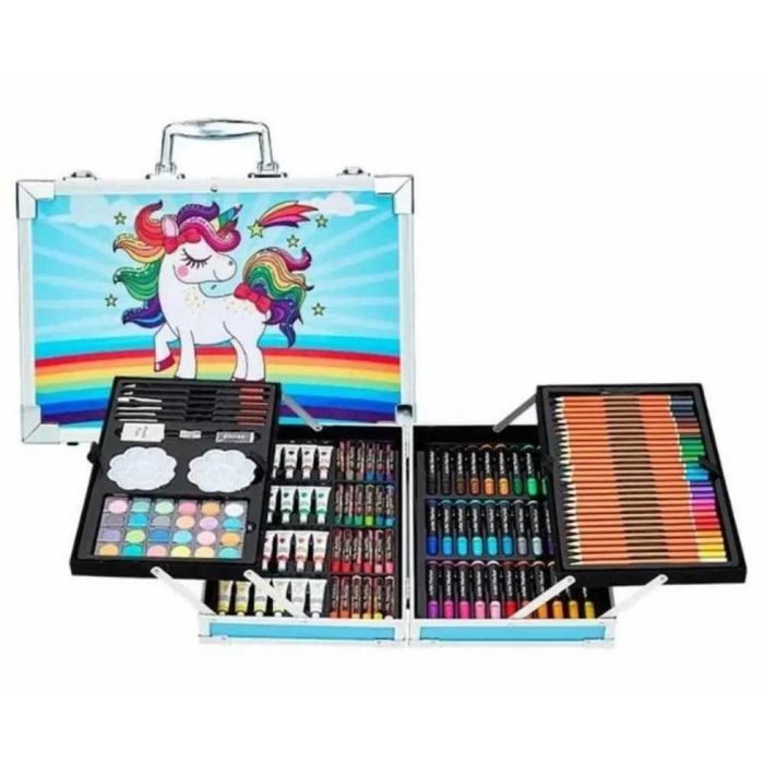 Набор для рисования в алюминиевом чемоданчике 145 предметов Единорог