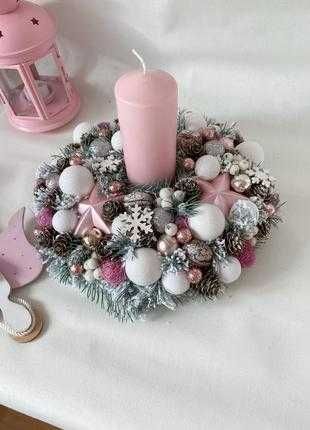 Розпродаж Новорічний еко-вінок . Різвяний вінок на двері