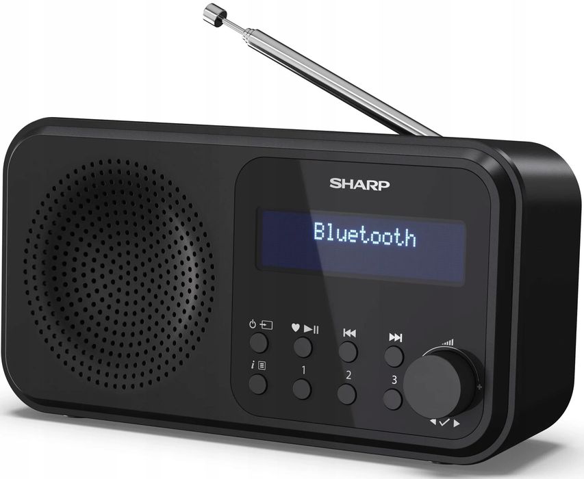 outlet radio sieciowo-bateryjne bluetooth dab+ fm sharp dr-p420 czarny