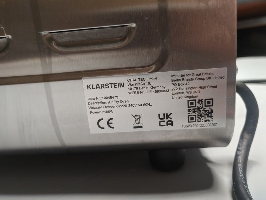 Фритюрниця аерогриль Klarstein Air Glaze (10045479) 2100 Вт