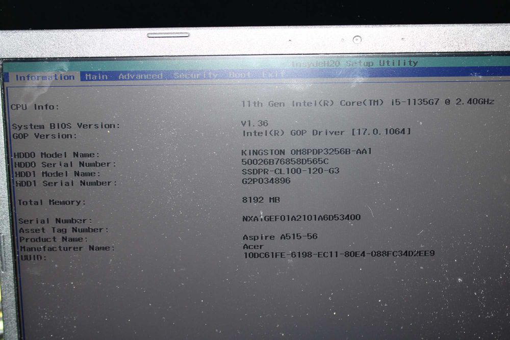 Acer Aspire 5 A515-56 N20C5 – 15,6", 8GB RAM, bez dysku