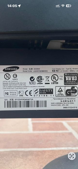 Monitor Samsung  22"