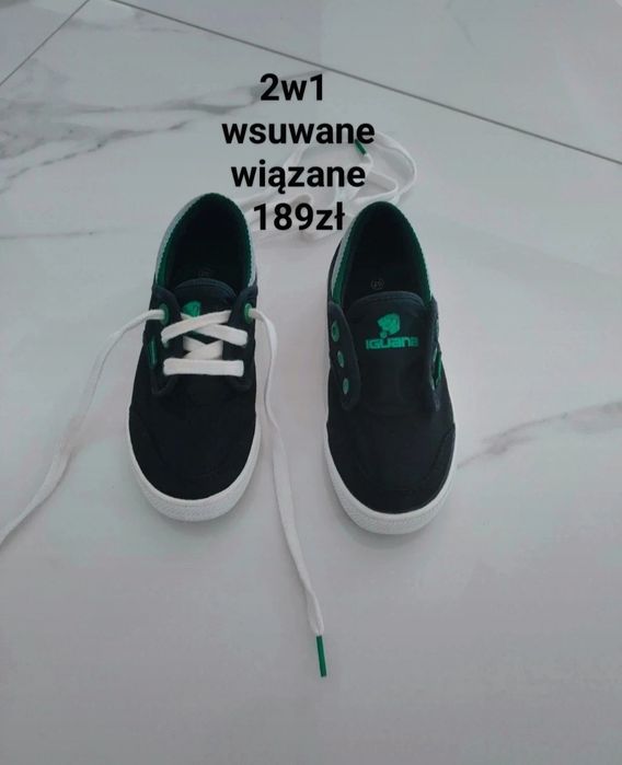 189zł 2w1 wsuwane wiązane trampki tenisówki