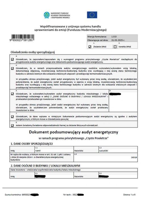 Świadectwa Energetyczne/Audyt energetyczny Czyste Powietrze/Termowizja