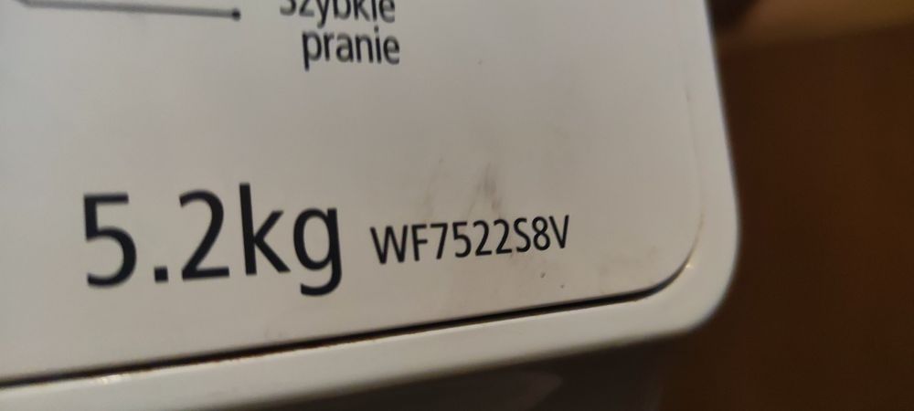Pralka Samsung uszkodzona WF7522
