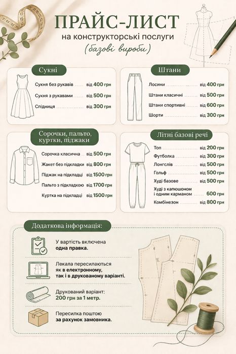 Конструктор одягу , лекала , друк