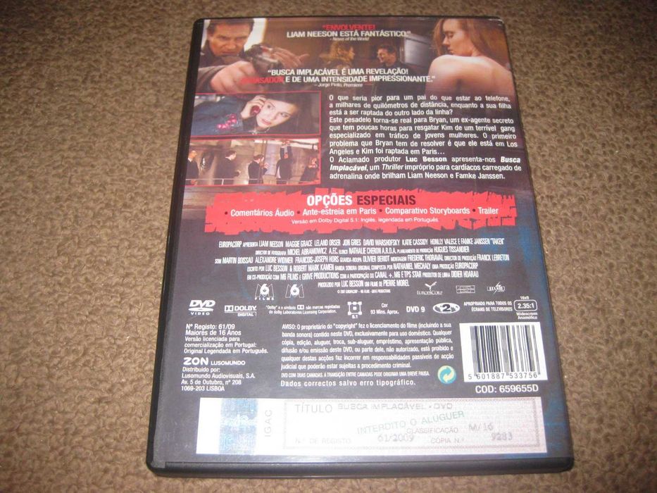 DVD "Busca Implacável" com Liam Neeson