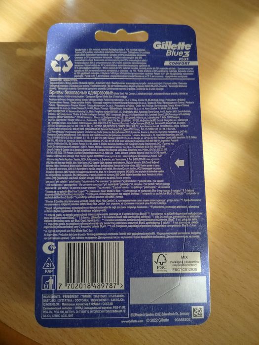 Gillette Blue 3 Plus nowe