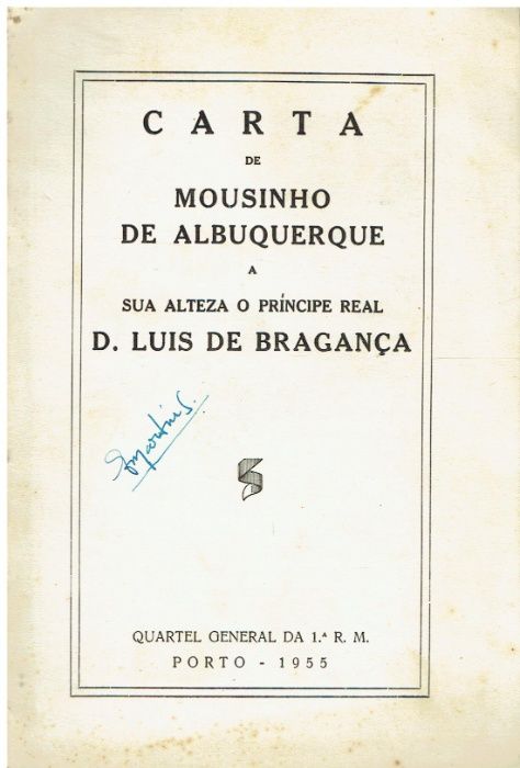 10809 Letter from Mouzinho de Albuquerque to the Royal Prince D. Luís Filipe