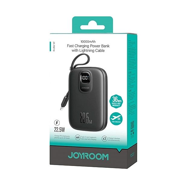 Powerbank Joyroom JR-PBF18/22.5W 10000mAh z wbudowanym kablem Lightnin