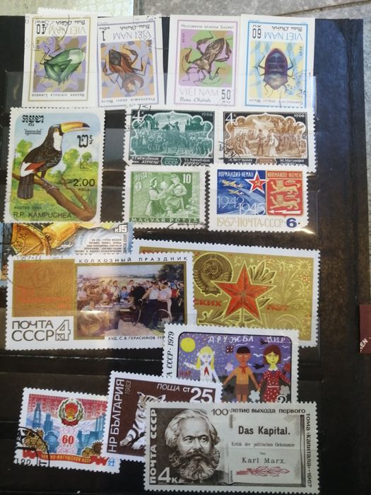 альбом с марками, фауна, живопись, абстракция, морские, юбилейные, нач