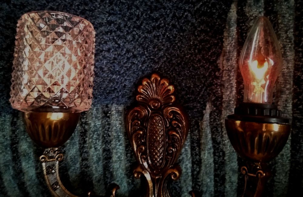 Светильник настенный, бра СССР (аллюминий, хрусталь). Возм. обмен