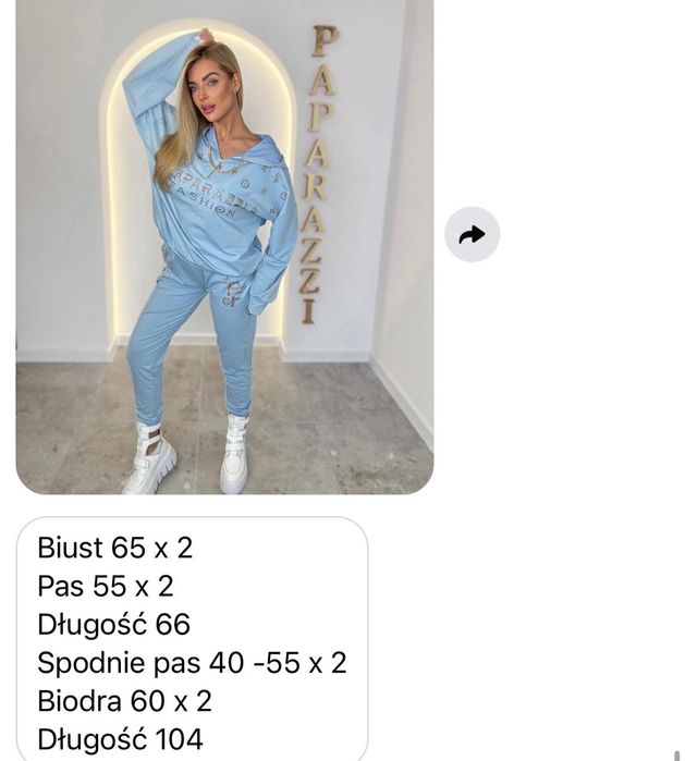 Elegancki komplet dres z cyrkoniami dwa kolory paparazzi fashion