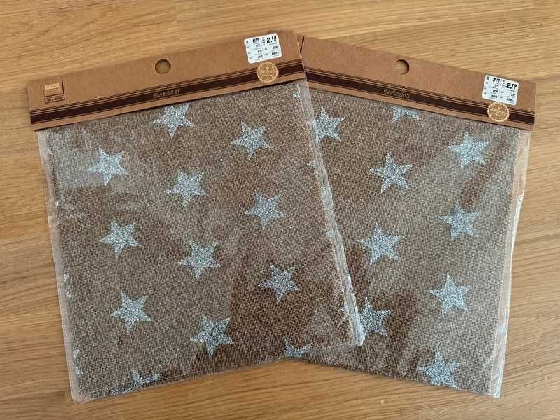Juta serweta materiał do robótek juta w gwiazdki 48x48 cm zestaw 2 szt