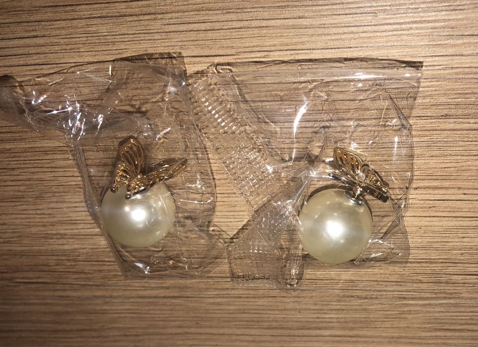 Kolczyki motylki z perłą Avon - Nowe :)