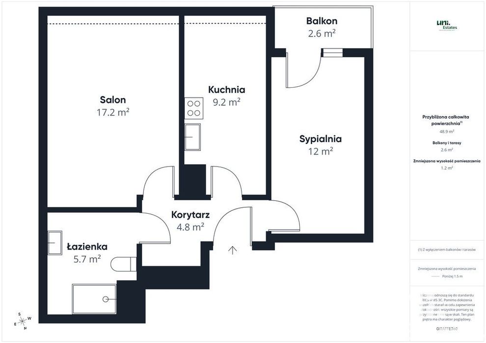 Wynajem | 2 pokoje | 48,5 m² | balkon | ul. Racibo