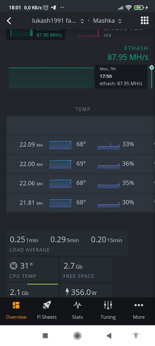 MSI P106-100 Майнинг Ферма 4 карты