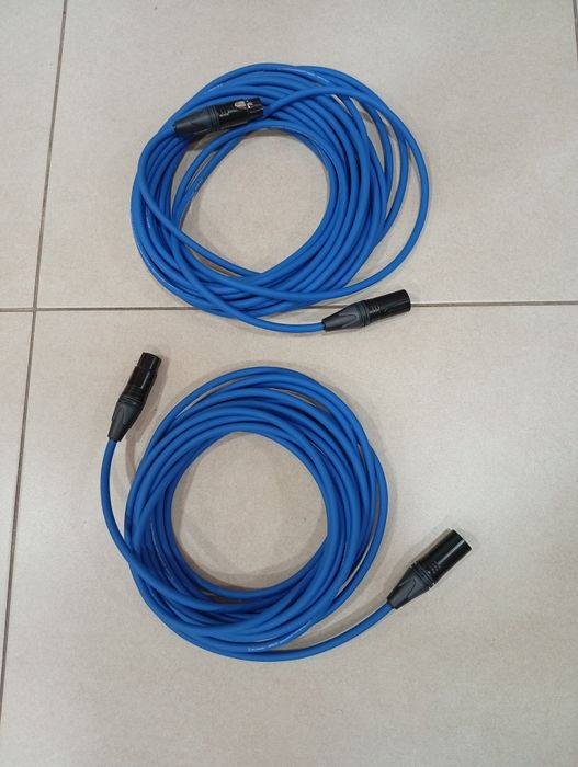 2 cabos XLR azul 10metros fichas Neutrik Novos