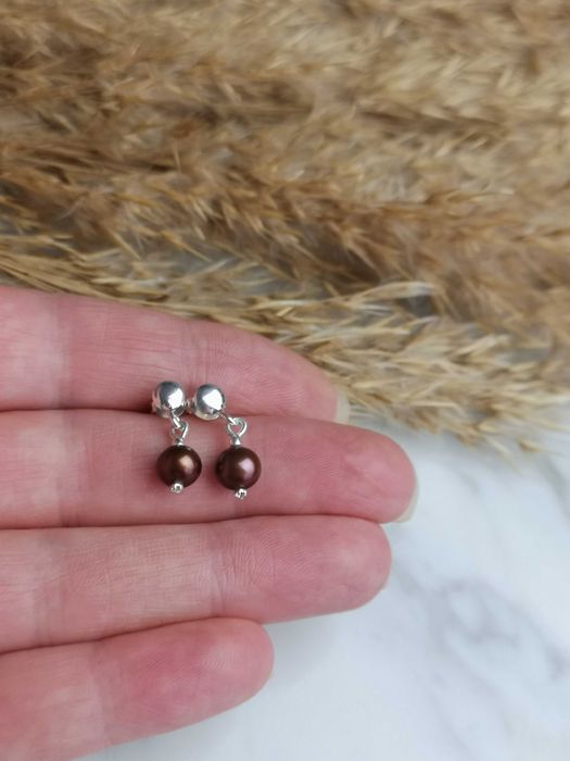 kolczyki sztyfty z naturalną perłą