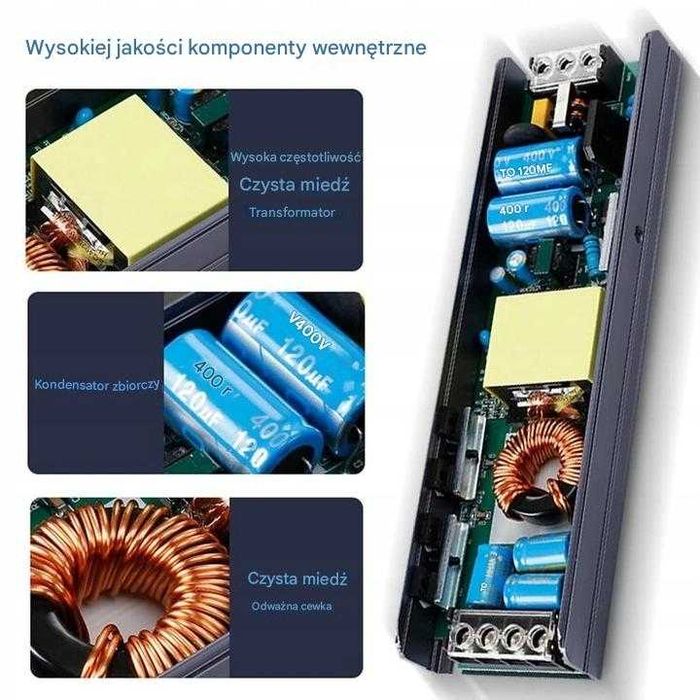 Wydajny Wąski Zasilacz Slim Modułowy LED DC 24V 400W 16.6A