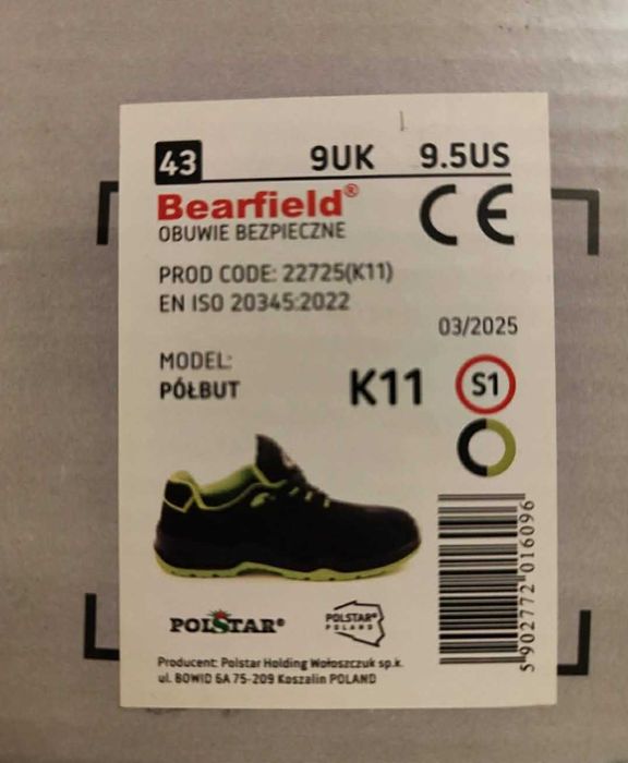 Buty robocze Bearfield rozmiar 43