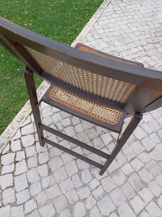 Cadeira Articulada Vintage em Palhinha